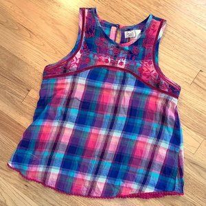 SO - Plaid Sleeveless Top - Medium
